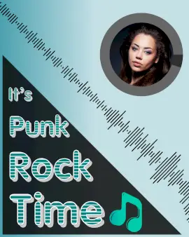 Online Editable Blue and Black Punk Music Audiogram