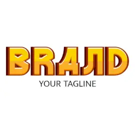 Online Editable Yellow and Golden Text Fancy & 3D Logo