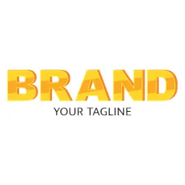 Online Editable Yellow Shaded Fancy & 3D Logo