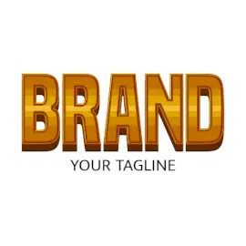 Online Editable Golden Long and Bold Font Unique Logo