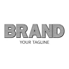 Online Editable Black Horizontal Lines Bold Font Unique Logo