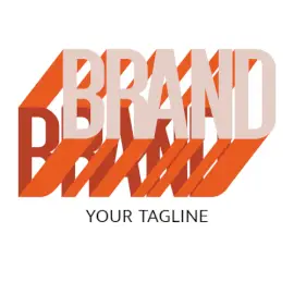 Online Editable Orange Long Shadow Font Creative Logo