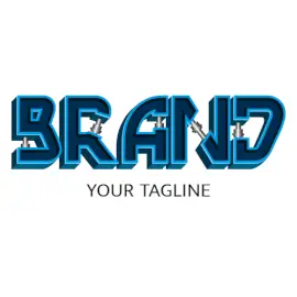 Online Editable Blue Block Pipe Fittings Architecture & Construction Logo