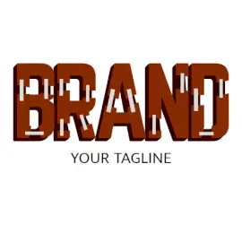 Online Editable Brown 3D Stripes Font Unique Logo