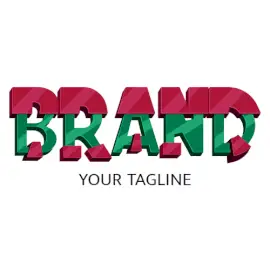 Online Editable Green and Red Bold Stretched Font Unique Logo