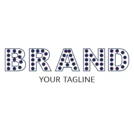 Online Editable Blue Dotted Outlined Retro Bar & Nightclub Logo