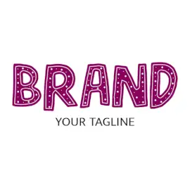 Online Editable Pink and White Playful Dotted Font Education & School Logo