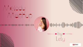 Online Editable Pink Melody Mashup Music Audiogram