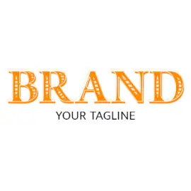 Online Editable Orange Sleek Fany Text with Line Logo