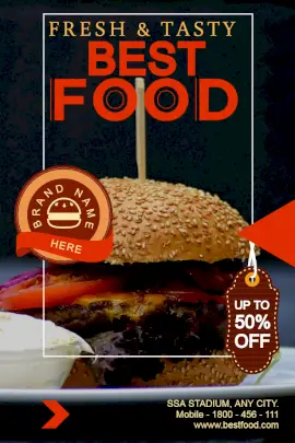 Online Editable Offers on Tasty Food Pinterest graphic