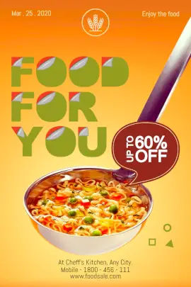 Online Editable Food Offers Pinterest Graphic
