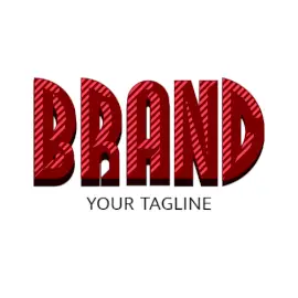 Online Editable Red Carved Stripes Fancy & 3D Logo