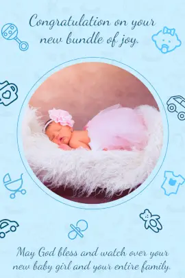 Online Editable Wishes to the New Born Baby Pinterest Graphic