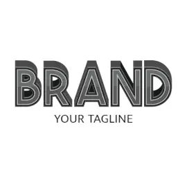 Online Editable Grey Bordered Fancy & 3D Logo