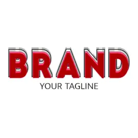 Online Editable Red & Glossy Silver Fancy & 3D Logo