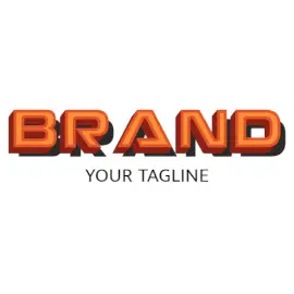 Online Editable Orange Shadowed Angular Fancy & 3D Logo