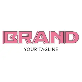 Online Editable Pink Angular Sharp Fancy & 3D Logo