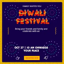 Online Editable Dark Diwali Festival Animated Design