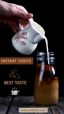 Online Editable Best Taste Coffee with Milk Movement Cinemagraph