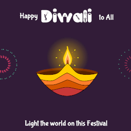 Online Editable Purple Happy Diwali Animated Design