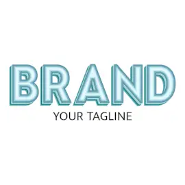 Online Editable Shiny Blue Fancy & 3D Logo