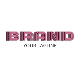 Online Editable Dark Pink Slant Layered Fancy & 3D Logo