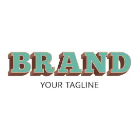 Online Editable Soft Cyan and Faded Yellow Fancy & 3D Logo