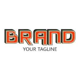 Online Editable Red and Silver Stylish Text Fancy & 3D Logo