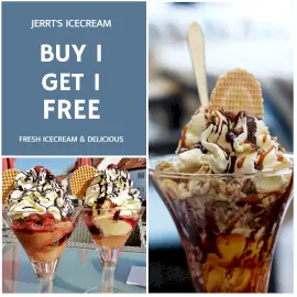 Online Editable Fresh Ice Cream Instagram Post 2 Grid Photo Collage