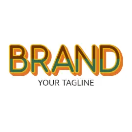 Online Editable Brown and Green Fancy & 3D Logo
