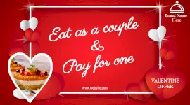 Online editable Valentines day special offers Facebook App Ad