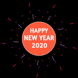 Online Editable Happy New Year 2020 with Light Effects Animated Design