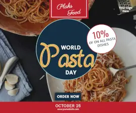 Online Editable World Pasta Day offers Facebook Post