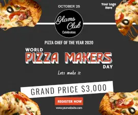 Online Editable World Pizza Makers Day competition Facebook Post