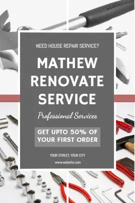Online Editable House Repair Service Photo Collage Grid