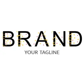 Online Editable Birthday Celebration with Confetti and Stars Font Events Logo