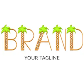 Online Editable Palm Tree Themed Font Hotel & Travel Logo
