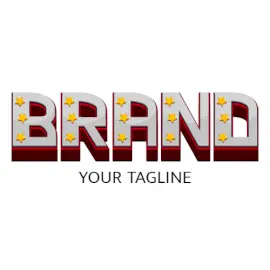 Online Editable Stared Metal and Wood Text Gaming Logo