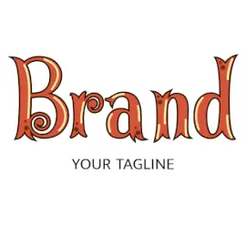 Online Editable Brown Fish Tail Text Animal & Pet Logo