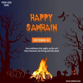 Online Editable Happy Samhain Quote October 31 Instagram Post