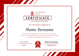 Online Editable White and Red University Certificate