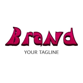 Online Editable Dark Pink Bold 3D Font Fancy & 3D Logo