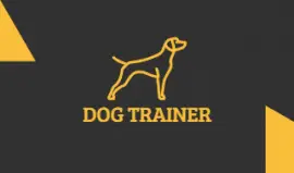 Online Editable Dark Gray Dog Trainer Advertising Business Card