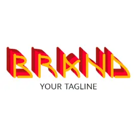 Online Editable Triple Layered Right Angled Text Gaming Logo