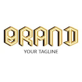 Online Editable Beige Hexagonal Alphabets Historical Logo