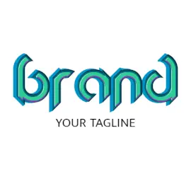Online Editable Rounded Cyan and Blue Cryptic Text Gaming Logo