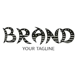 Online Editable Black Text with Dots and Lines Gaming Logo