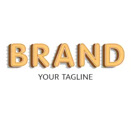 Online Editable 3D Font Moving with Horizontal Lines Unique Logo