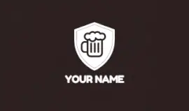 Online Editable Beer on Shield Advertising Business Card