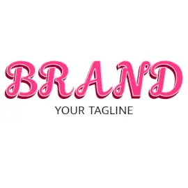 Online Editable Pink Decorative Text Fancy & 3D Logo